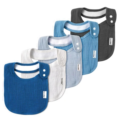 Egmao baby Muslin Bibs for Baby Boys Girls,Organic Muslin Baby Bib for Drooling and Teething,Soft Bandana Drool Bibs 5 Pack