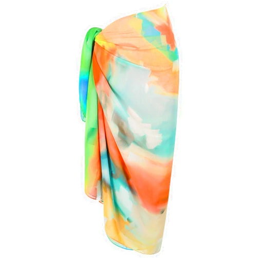 MissShorthair Womens Chiffon Beach Pareos Sarong Sheer Swimsuit Cover Ups Swimwear Bikini Wrap