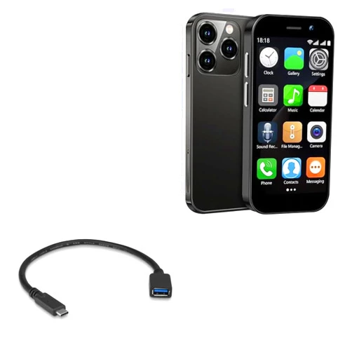 BoxWave Cable Compatible with Vibagary Mini Phone Unlocked Mini Smartphone for Kids (3 in) - USB Expansion Adapter, Add USB Connected Hardware to Your Phone
