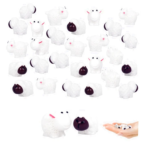 X Hot Popcorn 30 Pcs Mini Sheeps Figurines Miniature Resin Sheeps Tiny Sheeps Mini Resin Figurine for Moss Micro Landscape Decoration DIY Home Micro Fairy Garden Decor