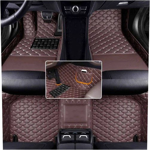 Muchkey car Floor Mats fit for 95% Custom Style Luxury Leather All Weather Protection Floor Liners Full car Floor Mats Coffee