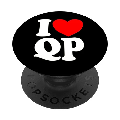 QP Addiction is Real Wwos Initial Art Design I Love QP I Heart QP Initials Hearts Art Q.P PopSockets Standard PopGrip
