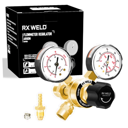 RX WELD Argon/CO2 Regulators Gauges Gas Welding, Regulator for MIG and TIG, CGA580 Inlet Connection