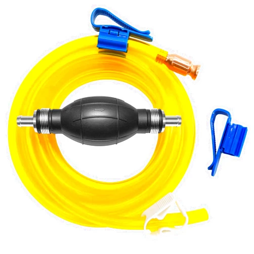 MILADO Gasoline Transfer Pump - Fuel Transfer Pump, Gas Pump Portable Hand Fuel Siphon Pump, Oil, Diesel, Water, Liquid, Fluid, High Flow 10 Ft Siphon Hose for Gasoline