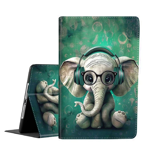 SOMFUAKA Case for iPad 9th/8th/7th Gen Case 2021/2020/2019 iPad 10.2 Inch Case Also Fit iPad Air 3th Gen 2019/iPad Pro 10.5 inch，Standing Cover with Auto Sleep/Wake，Cool Elephant