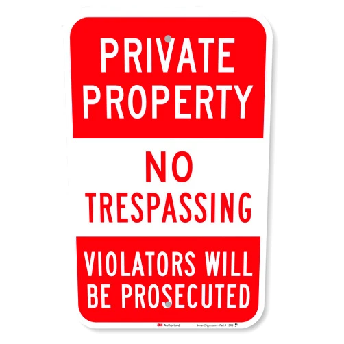 SmartSign-K-1161-EG Private Property - No Trespassing, Violators Prosecuted Sign By | 12