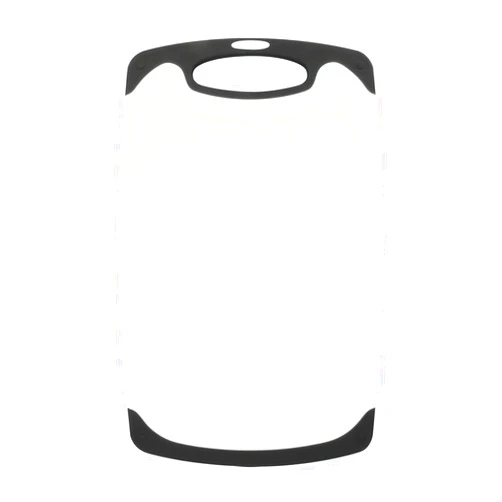KUFUNG Kitchen Cutting Board - Juice Grooves with Easy-Grip Handles, Non-Porous, Dishwasher Safe (S, Black)