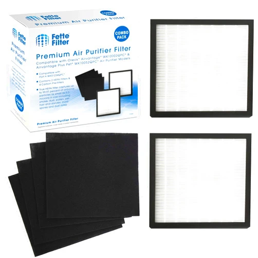 Fette Filter - WK01234QPC Filter Kit Compatible with Oreck Airvantage WK10002QPC/Airvantage Plus Pet WK10052QPC Air Purifier - Contains 2 True HEPA + 4 Carbon Pre Filters