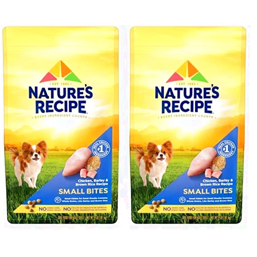 Nature's Recipe Nature′s Recipe Small Bites Chicken, Barley & Brown Rice Recipe Dry Dog Food, 4 lb. Bag (Pack of 2)
