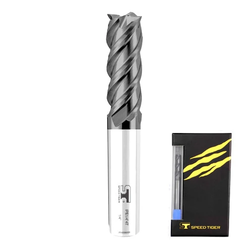 SPEED TIGER Micrograin Carbide Square 45° Helix End Mill - 4 Flute - IPE1/8