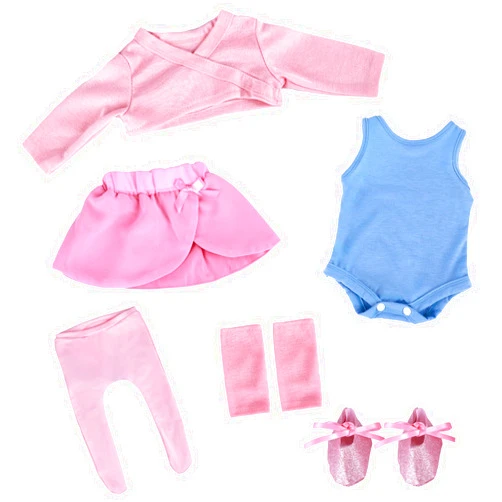 BABESIDE 6 PCS Reborn Baby Doll Clothes Ballet Set for 17- 22 Inch Baby Doll, Pink & Blue