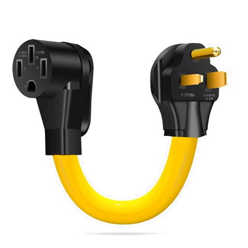 LAZMUMI NEMA 6-50P to 14-50R EV Charger Adapter Cord with 6-AWG Heavy Duty Adapter Cord for Tesla and Other EV Level 2 Charging