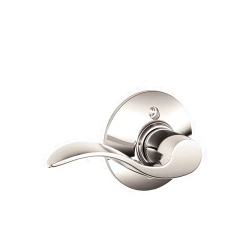 SCHLAGE Accent Lever Non-Turning Lock in Polished Nickel - Left Handed - F170 ACC 618 LH