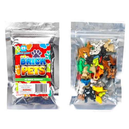 Brick Loot ​Animal Toy Pet Pack – 42-Piece Miniature Animal Figures Set, Educational Playset for Kids, Includes Assorted Wild and Domestic Animals, Ideal for Learning and Imaginative Play​