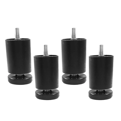 Kyuionty 4PCS Metal Furniture Legs 2.4 Inch, M8 Thread Adjustable Height Sofa Replacement Legs Aluminum Alloy Furniture Feet for Couch, Furniture, Chairs, Bed (Black)