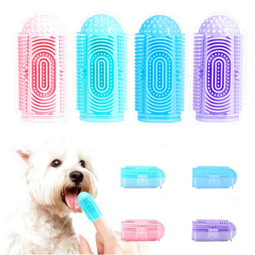 LDIIDII Dog Toothbrush 4 Pack Dog Tooth Brushing Kit Dogs Finger Toothbrush for Teeth Cleaning & Dental Care Cat Toothbrushs Doges Tooth Brush Puppy toothbrushs Pet Toothbrushes Finger Brush