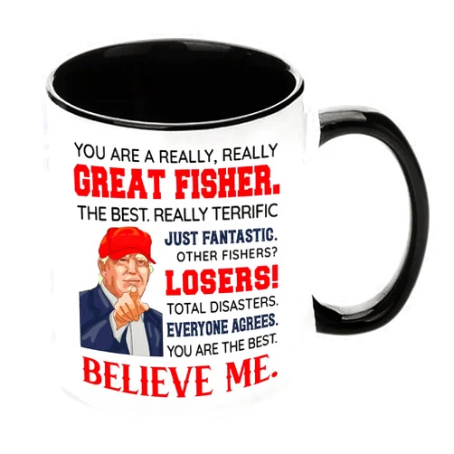 Viberty Fisher 11 Oz Mug - Funny Fishing Gifts for Men - Christmas, Birthday, Father's Day Gift for Fisherman - Unique Gifts for Dad, Husband, Grandpa, Son, Friends