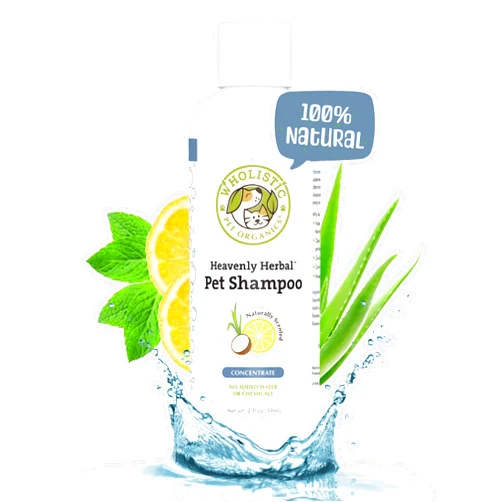 Wholistic Pet Organics Pet Shampoo Concentrate: Heavenly Herbal Organic Dog Shampoo and Conditioner - All Natural Puppy and Cat Shampoo for Dry, Itchy Skin, Allergies, Dandruff