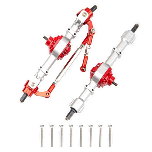 Share Goo ShareGoo Metal Front & Rear Axle Assembly Set Bridge Shaft Steering Cup Rod Complete Set Compatible with MN Model D90 D91 D96 D99S MN90 MN96 MN99 MN99S FJ45 1/12 RC Car Upgrade Parts (Silver)