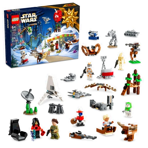 LEGO Star Wars 2023 Advent Calendar 75366 Christmas Holiday Countdown Gift Idea with 9 Star Wars Characters and 15 Mini Building Toys, Discover New Experiences and Daily Collectible Surprises