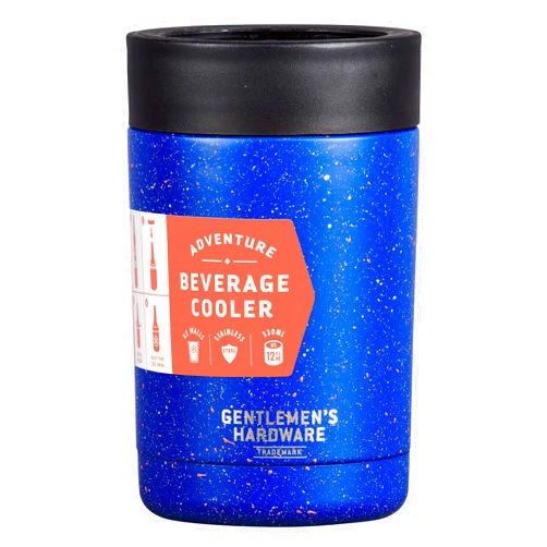 Gentlemen's Hardware Double-Walled Insulated Stainless Steel Beverage Cooler, 11-Ounce, Blue Speckle