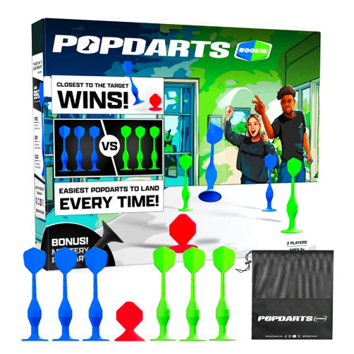 Popdarts Game Rookie Pack – Beginner-Friendly Suction Cup Dart Game for Kids, Families, and New Players | Indoor & Outdoor Target Toss Game | Fast Setup, Durable, Simple Rules, and Fun for All Ages!