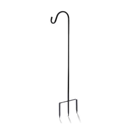 EXCMARK Shepherd Hook 32 inch 1/2 inch Thick Use at Weddings, Hanging Solar Lights, Lanterns, Bird Feeders, Metal Hanger Hook (Black,32inch). U.S. Patent.