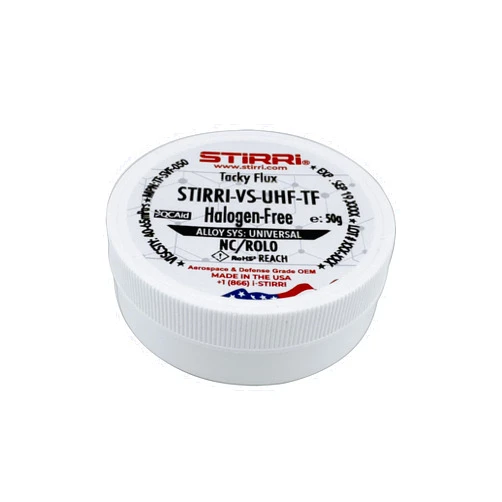 STIRRI-VS-UHF-TF no-clean universal halogen-free soldering tacky paste flux (ROL0) - 50g puck – advanced tacky paste flux for SMD assemblies