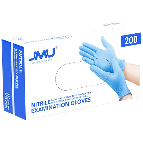JMU 200pcs Nitrile Gloves, Disposable Gloves, 3.5 Mil, Gloves Disposable Latex free, Powder Free,Blue