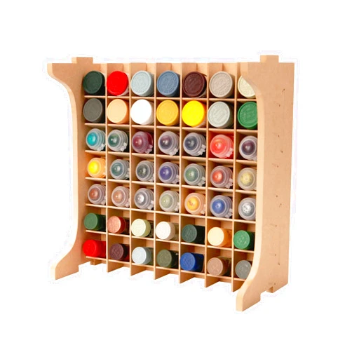 Bucasso Paint Rack Organizer with 49 Holes Suitable for 10ml TAMIYA/10ml MR HOBBY/18ml MR HOBBY, Model Tool Storage with MDF Material, Paint Rack for Miniature Paint Set - Craft Paint Holder Rack GK13