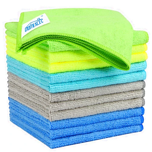 HOMEXCEL Microfiber Cleaning Cloths 12 Pack, 12.5 x 12.5 Inch Microfiber Towel for Cars, Ultra Absorbent Cleaning Rags, Lint Free Cleaning Towels for Household, Kitchen, Window, and Car, Multicolor