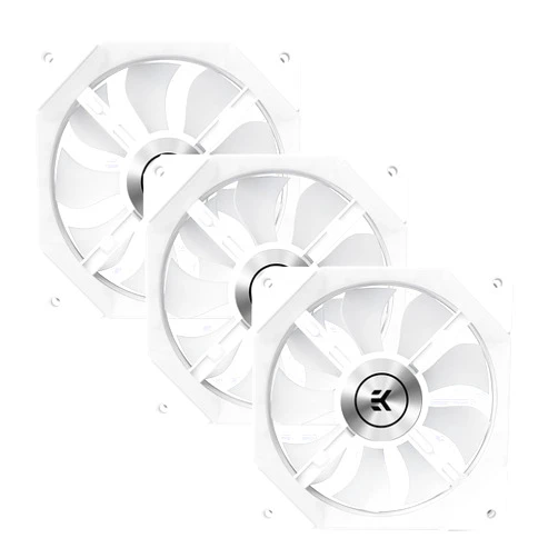 EKWB EK-Quantum Impulse 120 D-RGB 120mm Fan, 400-1800 RPM, White, 3-Pack