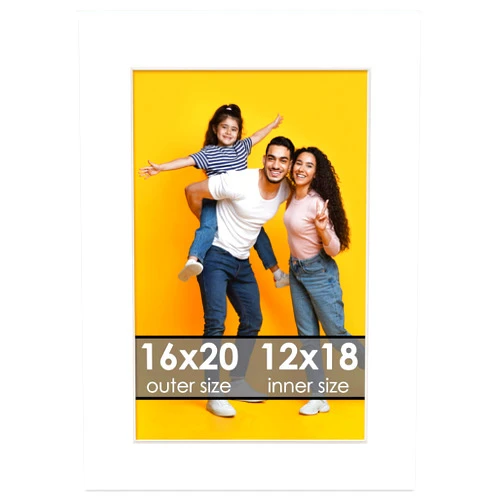 Poster Palooza 12x18 Mat for 16x20 Frame - White Precut Mat Board 12x18 Photo Matte Made to Fit a 16x20 Picture Frame, Acid-Free, Premium Matboard for Family Photos, Art, Picture Framing, Pack of 1 Mat