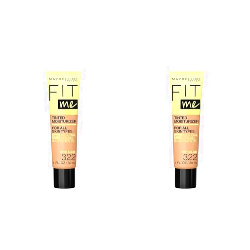 MAYBELLINE New York Fit Me Tinted Moisturizer, Natural Coverage, Face Makeup, 322, 1 Count (Pack of 2)