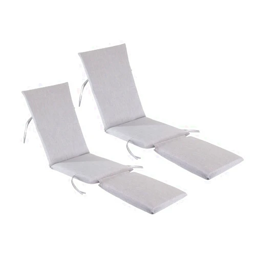 Kingrattan.com Made in USA Steamer Chair Cushion Sunbrella Canvas Granite (2-Pack)