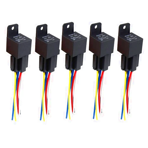 Gorniloxam 40 Amp 24V DC SPDT Relay Socket - Waterproof 5 Pin Relay Harness (wiress) Plug, Replaces Type: JD-2914 (5pcs) Relay Socket