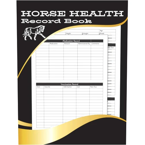 NuFarm Publ Horse Health Record Book: Horse Owner Journal, Horse Record Keeping Book to Track Medical/Vaccination, Competition, Training and Riding Records