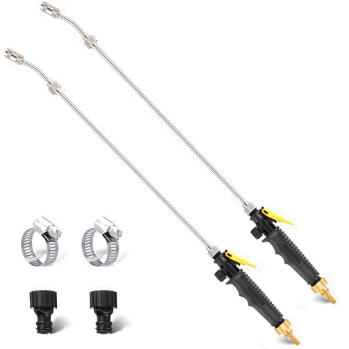 Saillong 29 Inches Sprayer Wand, Adjustable Universal Sprayer Match 3/8'' Hose, Stainless Steel Replacement Sprayer Wand with Shut off Valve(2 Pack)