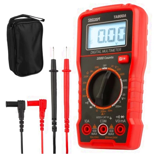 Stalwart Multimeter Voltage Tester - Digital Volt Meter with Backlit Display and Needle Probes for AC/DC Voltage, DC Current, and Wire Continuity by Stalwart