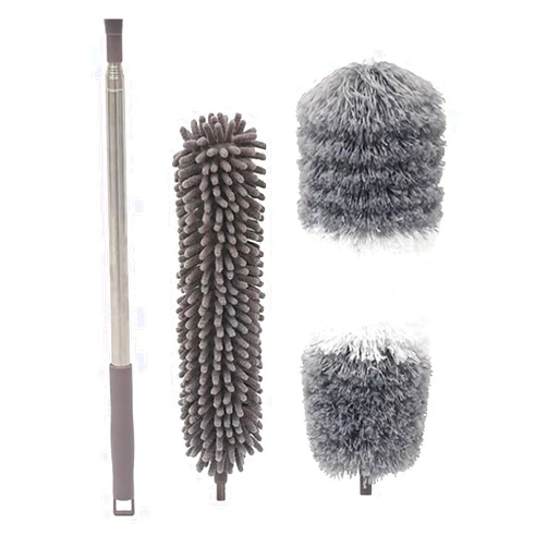 Thymart Eaves Brush and Pole - Cobweb Duster and Extension-Pole Combo 20 Foot Reach, Hand-Packaged, Lightweight, 3-Stage Aluminum Pole, Indoor & Outdoor Use Brush Attachment