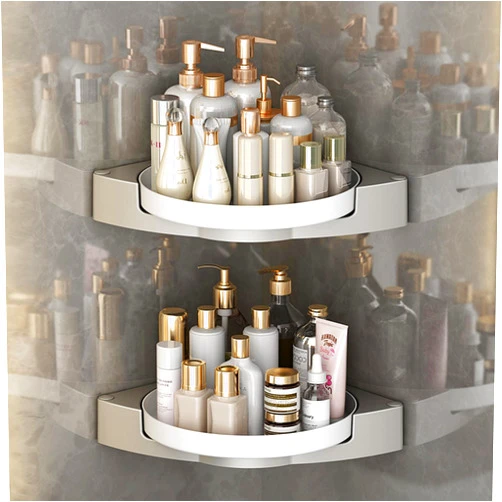 Limvoo Shower Caddy Corner,Shower Lazy Turntable for Bathroom Storage,360° Rotate Shower Organizer Shelves,No Drilling Corner Shower Shelf Rack for Bathroom, Dorm and Kitchen (2 Pack)