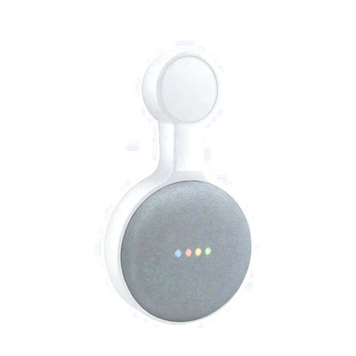 Saifsmart Outlet Wall Mount Hanger Holder for Google Home Mini and NEST Mini, Compact Bracket Case Plug and Built-in Cable Management for Kitchen Bathroom, Bedroom (White)