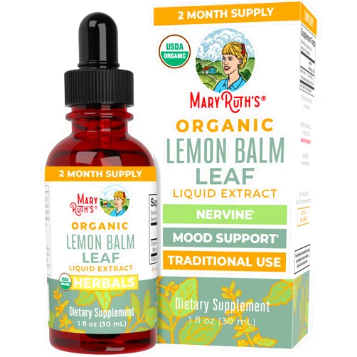 MARYRUTH'S Organics Lemon Balm Leaf Liquid Extract | Mood Support | Relaxation | Calming | Nervine Herbal | Lemon Balm Tincture | USDA Organic | Vegan | Non-GMO | Gluten Free | 1 Fl Oz