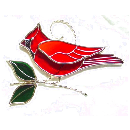 ZAJAN Cardinal Suncatcher - Cardinal Gifts - Made from Real Stained Glass