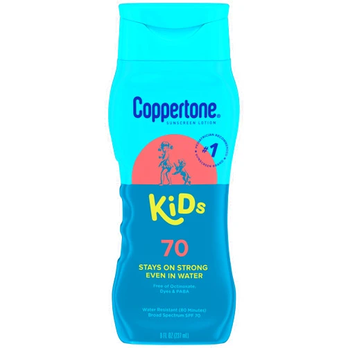 Coppertone Kids Sunscreen Lotion, SPF 70 Sunscreen for Kids, Water Resistant Sunscreen Lotion, 8 Fl Oz