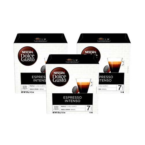 NESCAFÉ DOLCE GUSTO Nescafe Dolce Gusto Coffee Pods, Espresso Intenso, 16 capsules (Pack of 3)