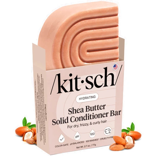 Kitsch Shea Butter Conditioner Bar – Shea Moisture Conditioner for Soft, Hydrated Hair – Solid Hair Conditioner for Hair Care – Paraben, Sulfate & Silicone-Free, Vegan, Made in USA - 2.7 oz