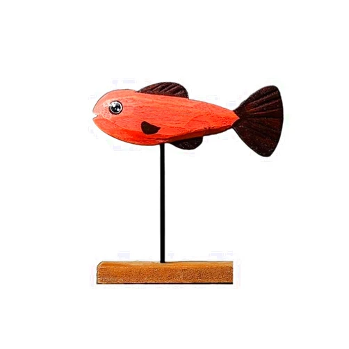 MYOYUE Creative Screen Wooden Animal Ornaments Small Fish Colorful Living Room Bedroom Study Desktop TV Cabinet Crafts (Color : Fish Number 1 14x4.5x15cm)
