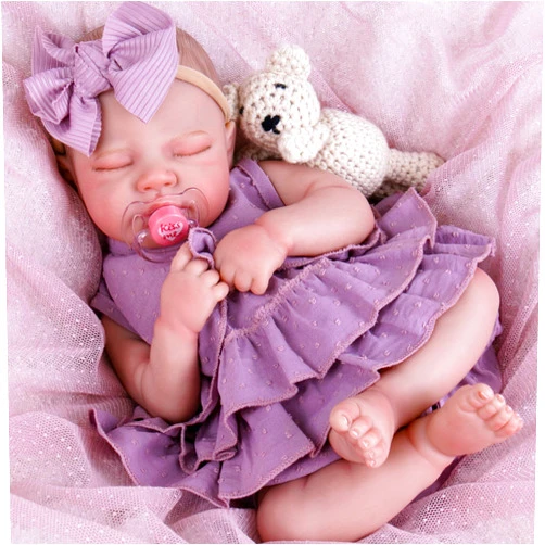 Aori Lifelike Reborn Baby Girl Dolls - Realistic 20-Inch Newborn Doll with Poseable Limbs and Feeding Kit, Weighted Real Life Reborn Baby Doll Gift Set for Seniors, Collectors and Kids 3+