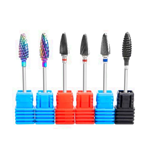 Aieil 6PC Nail Drill Bits Set, Drill Bits for Nails,Carbide Nail Drill Bits Set, 3/32” Ceramic Nail Bits for Nail Drill,Cuticle Remover Bits for Acrylic Gel Dip Powder Manicure Pedicure Nail File